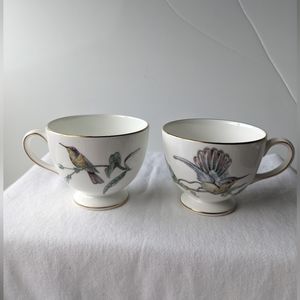Wedgwood Hummingbirds Bone China Leigh Shape Footed Cup - 2 Discontinued